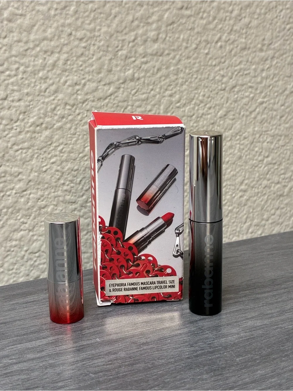 NIB Paco Rabanne Eyephoria Mascara Travel Size and Lipcolor Mini